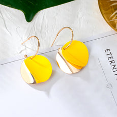 Yellow Leaf Dangle Earrings - Puritific