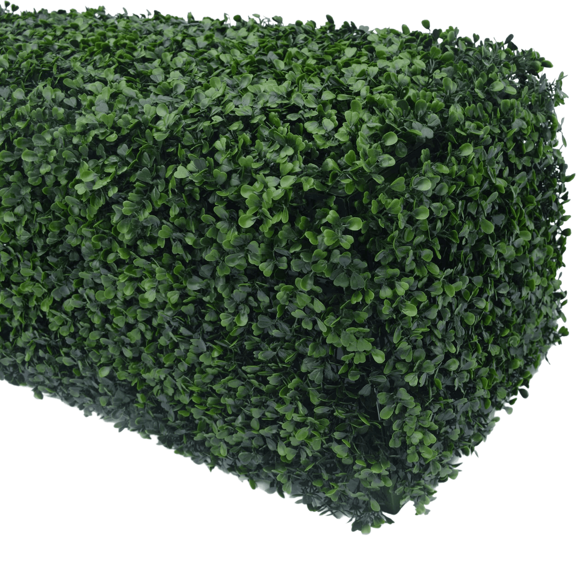 Dark Artificial Boxwood Hedge 40"L x 10"H UV Resistant - Puritific