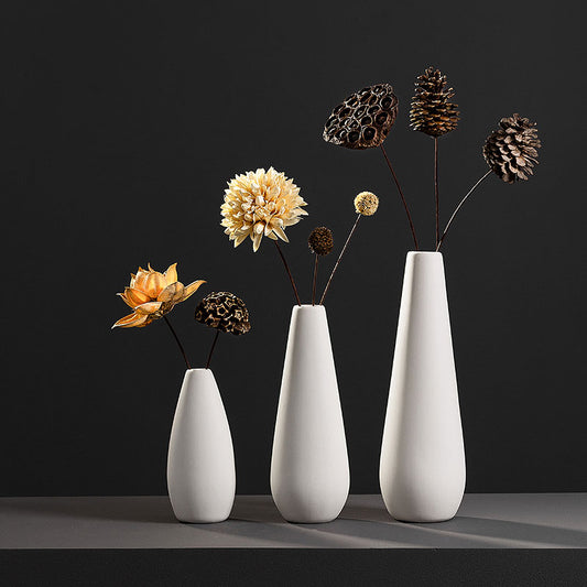 White Porcelain Flower Vases - Puritific