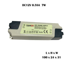 DC 12V 7w LED Driver Power Supply Transformer 0.58Amp AC 230V for G4 MR11 MR16 LED Strip ~3268-0