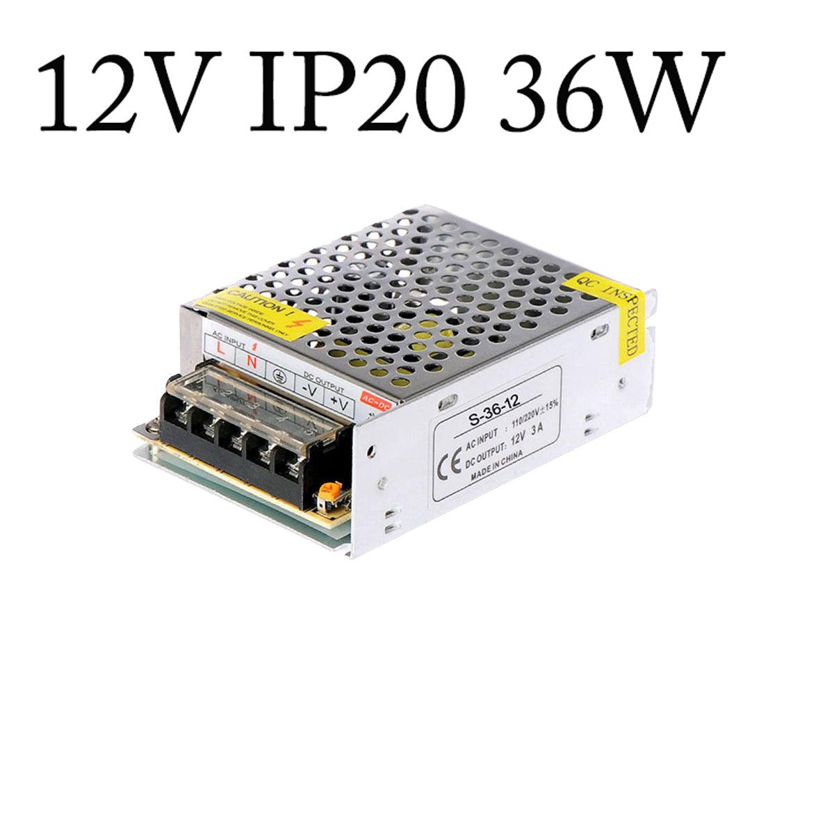 DC 12V IP20 Power Supply Universal Regulated Switching AC to DC Converter AC100V/240V Transformer Driver Adapter for LED Strip Light~4087-18