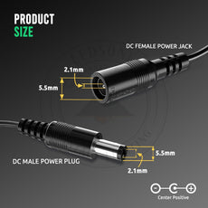 DC power supply splitter 2,4,6 & 8 way DC 2.1mm Female to Male cable for CCTV security cameras~4093-13