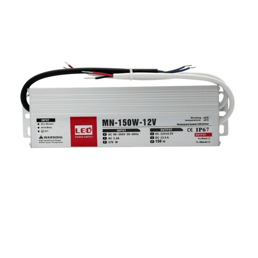 DC12V IP67 12.5A 150W Waterproof LED Driver Power Supply Transformer~3346-0