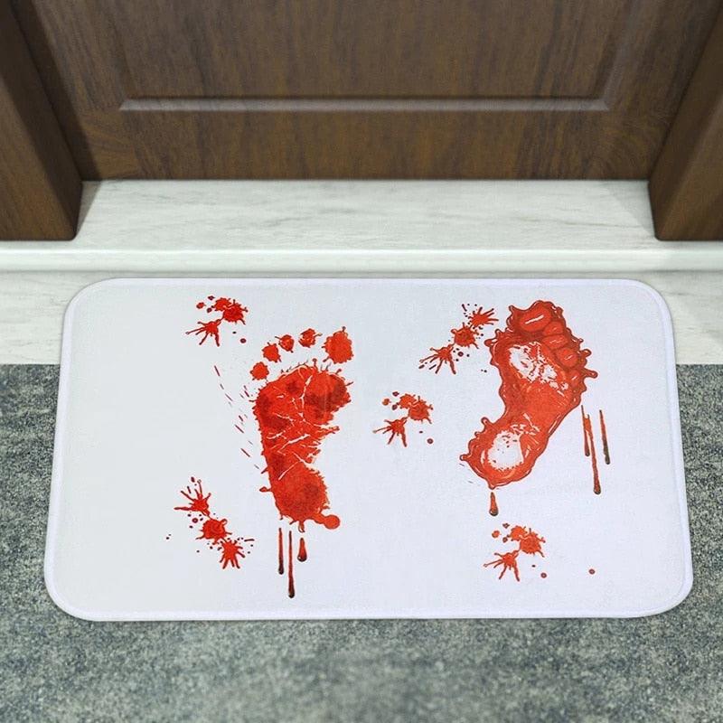 Halloween Blood Footprint Door Mat - Puritific