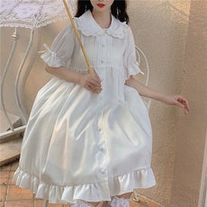 White Princess Puff Sleeve Dress - Puritific