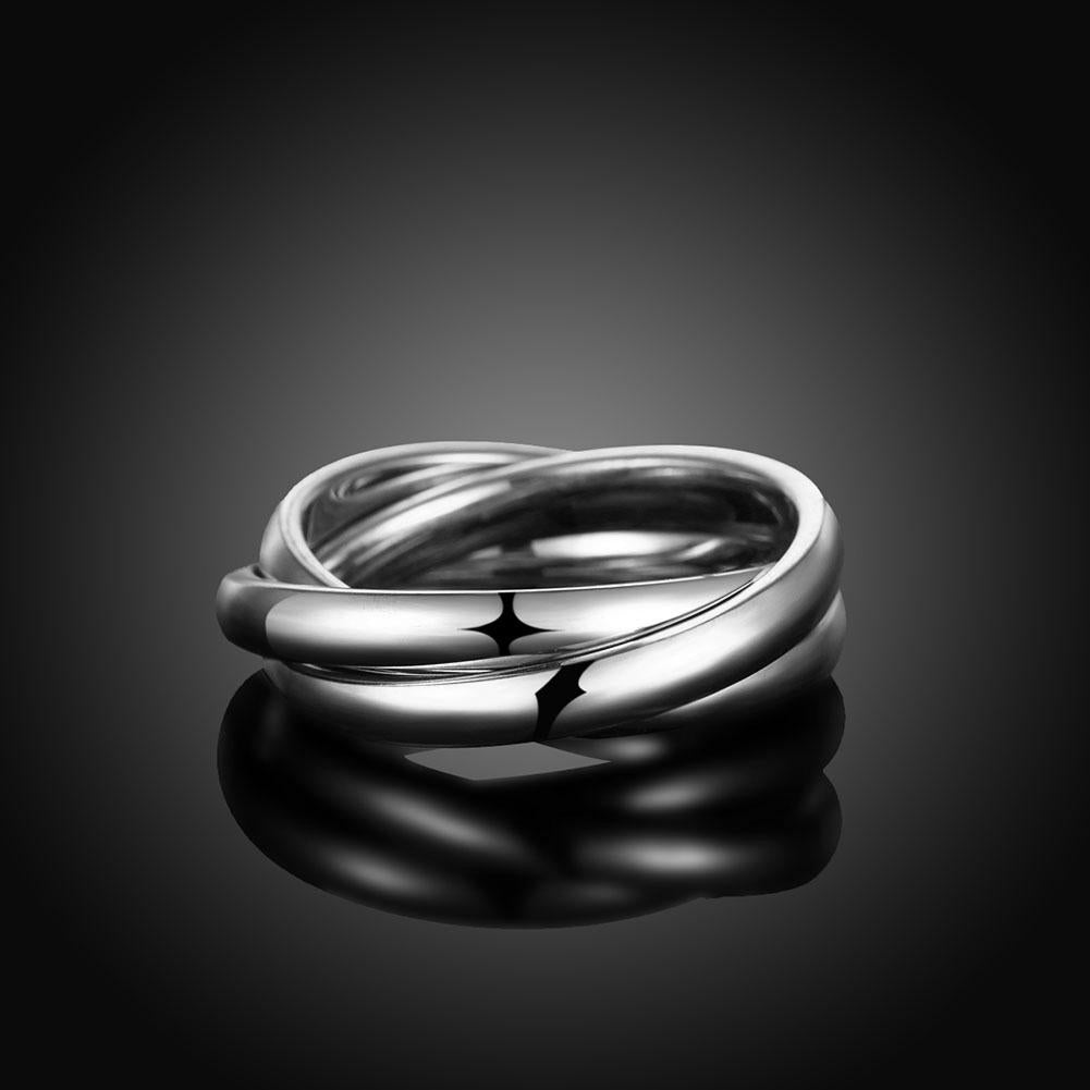 18k White Gold Bands Stainless Steel Rolling Ring - Puritific