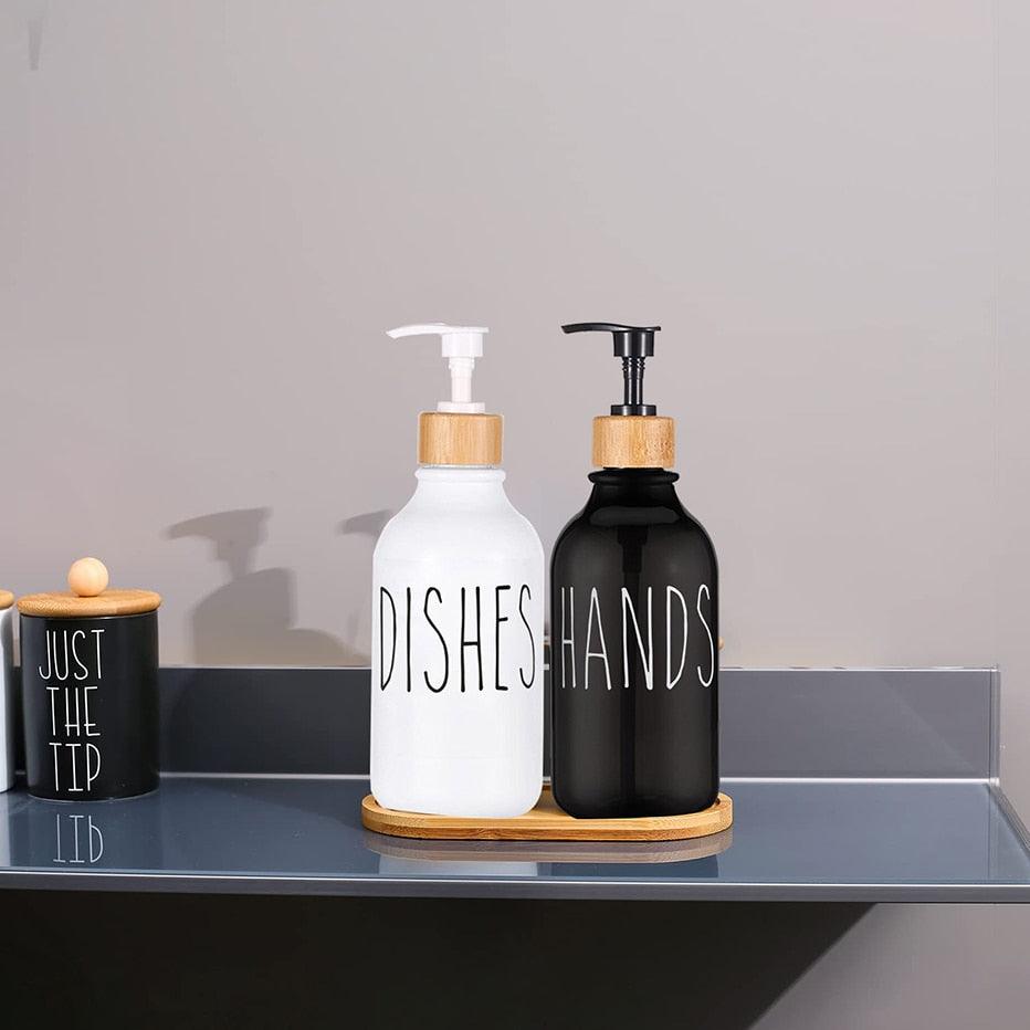 Dish Soap Bottle with Bamboo Pump - Puritific