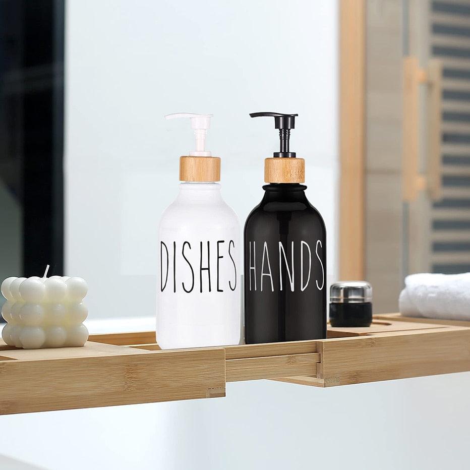 Dish Soap Bottle with Bamboo Pump - Puritific