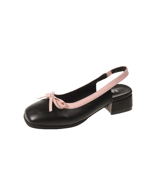 Raised Ballerina Pumps in Black - Puritific