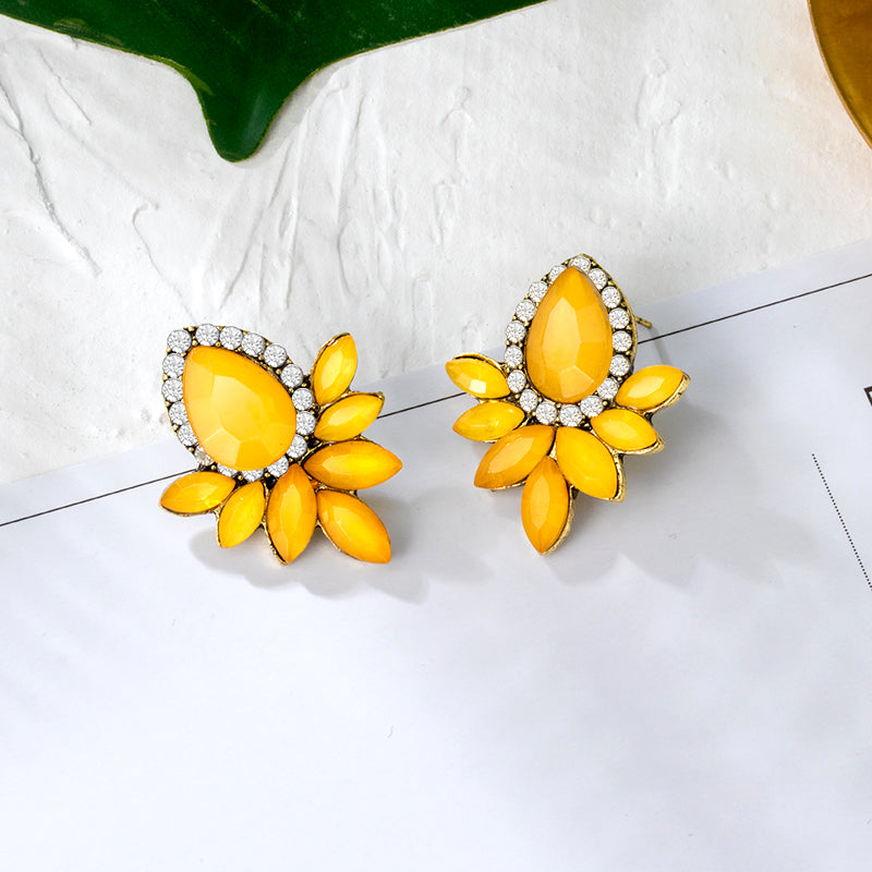 Yellow Leaf Dangle Earrings - Puritific