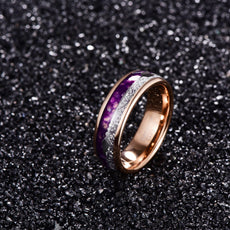 Purple and Rose Gold Arrow Tungsten Ring - Puritific