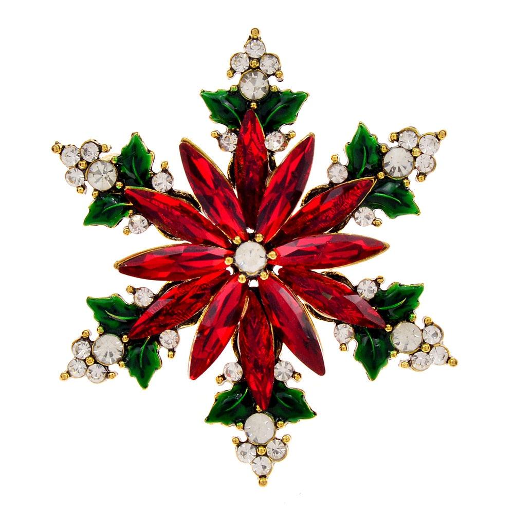 Christmas Crystal Snowflake Pin - Puritific