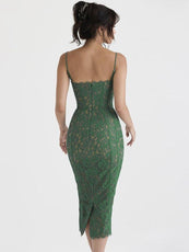 Elegant Backless Midi Dress - Puritific