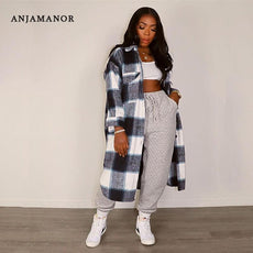 Elegant Checkered Coat - Puritific