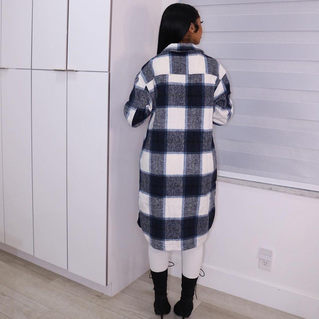 Elegant Checkered Coat - Puritific