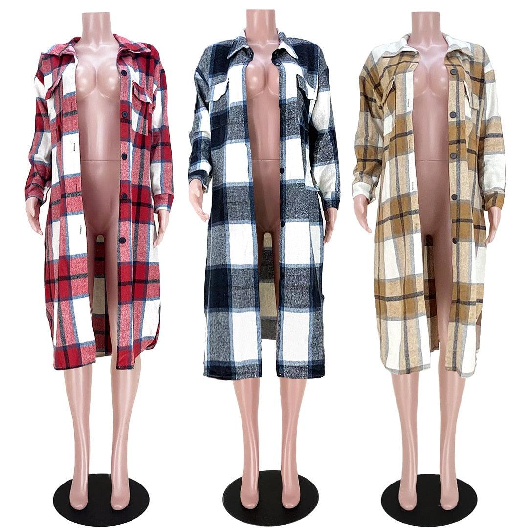 Elegant Checkered Coat - Puritific