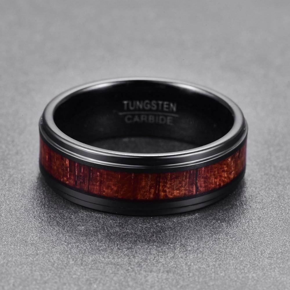 Black Wooden Tungsten Carbide Ring - Puritific