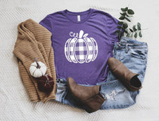 Fall Pumpkin Shirt, Plaid Pumpkin Shirt - Puritific