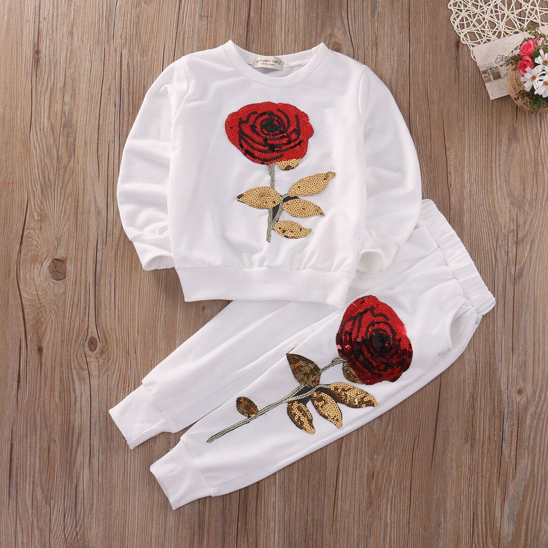 Fashion Girls Kids Rose Flower Outfits - Puritific