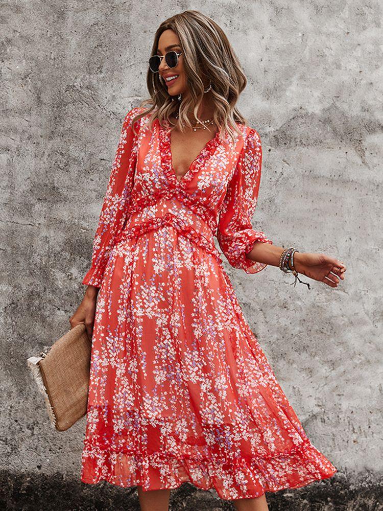 Fashion Long Sleeve Midi Dress - Puritific