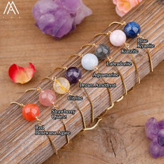 Fashion Women Natural Sphere Stone Beads Bracelet Jewelry - Puritific