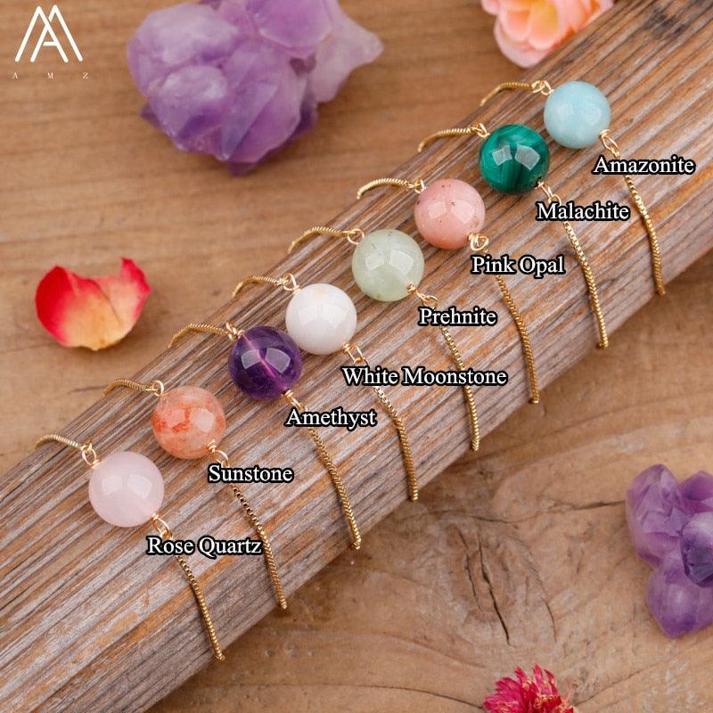 Fashion Women Natural Sphere Stone Beads Bracelet Jewelry - Puritific