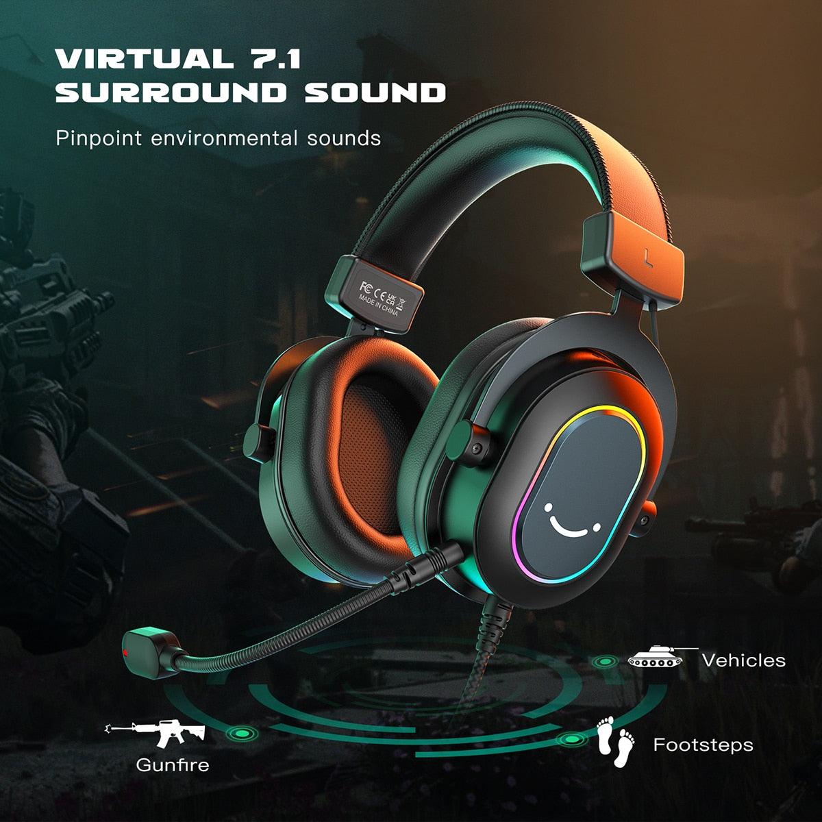 Fifine Dynamic RGB Gaming Headset with Mic Over-Ear - Puritific