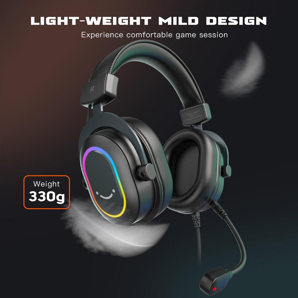 Fifine Dynamic RGB Gaming Headset with Mic Over-Ear - Puritific