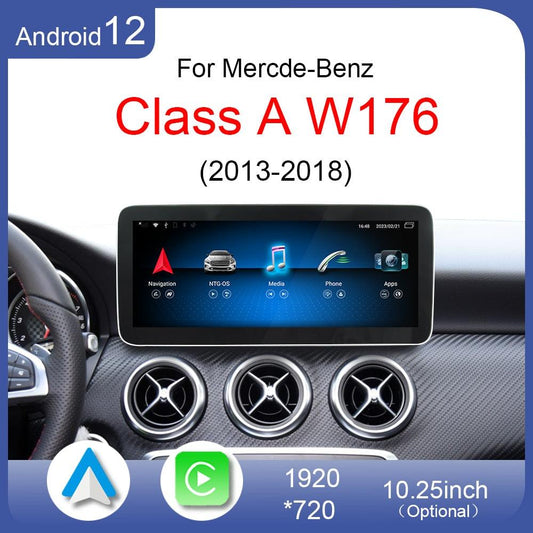 For Mercedes Benz A W176 A180 200 2013 to 2018 Android 12 4G CarPlay Car DVD Radio GPS Navigation Multimedia Player HD Screen - Puritific