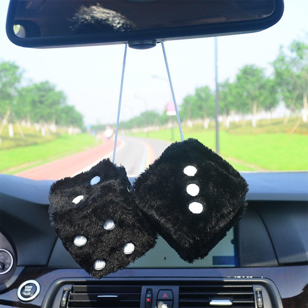 Fuzzy Plush Dice Car Accessory - Puritific