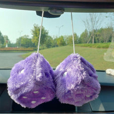 Fuzzy Plush Dice Car Accessory - Puritific