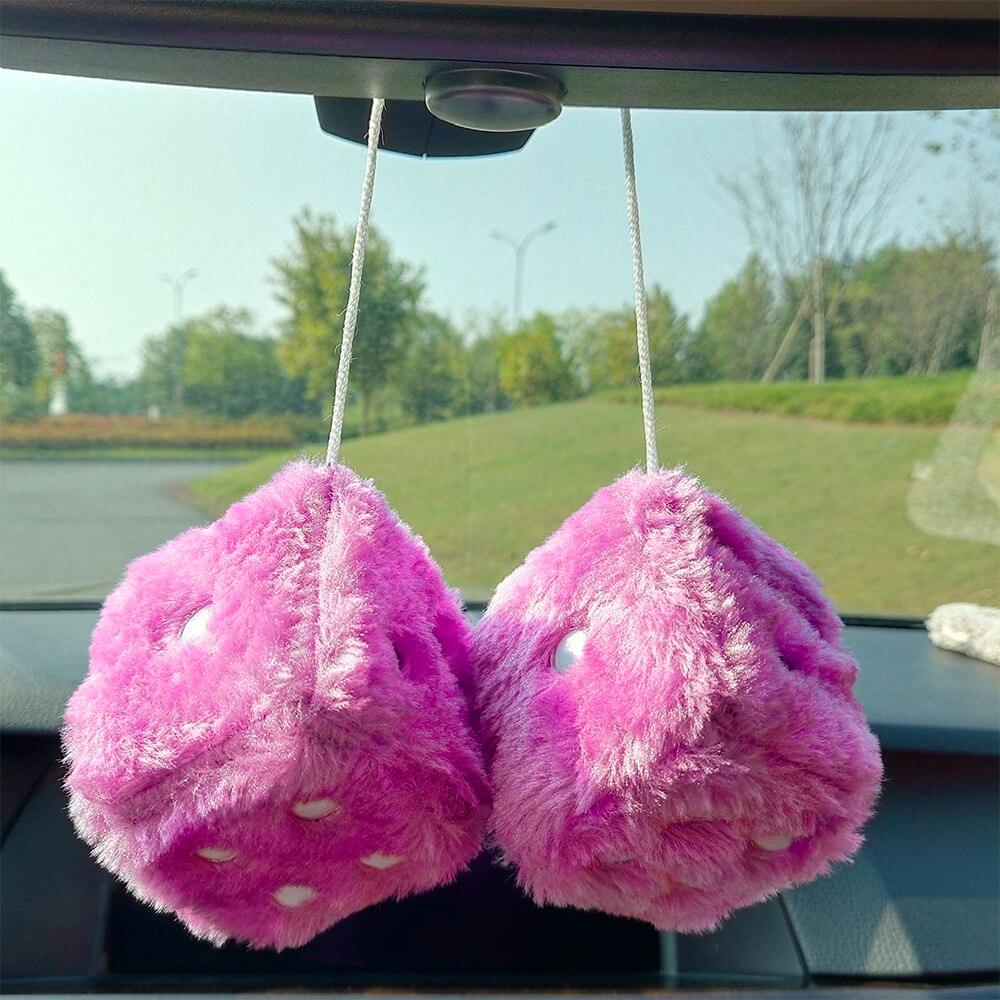 Fuzzy Plush Dice Car Accessory - Puritific