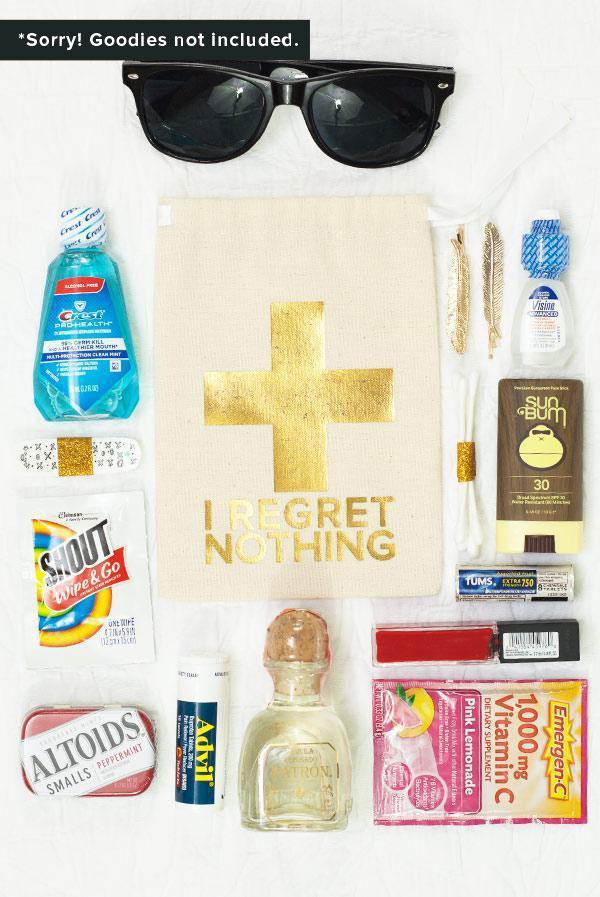 Gold Foil Regret Nothing Kit Bag - Puritific