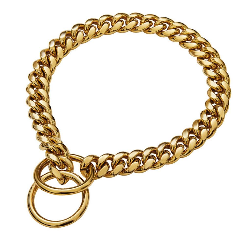 Gold Link Chain Collar for Dogs - Puritific