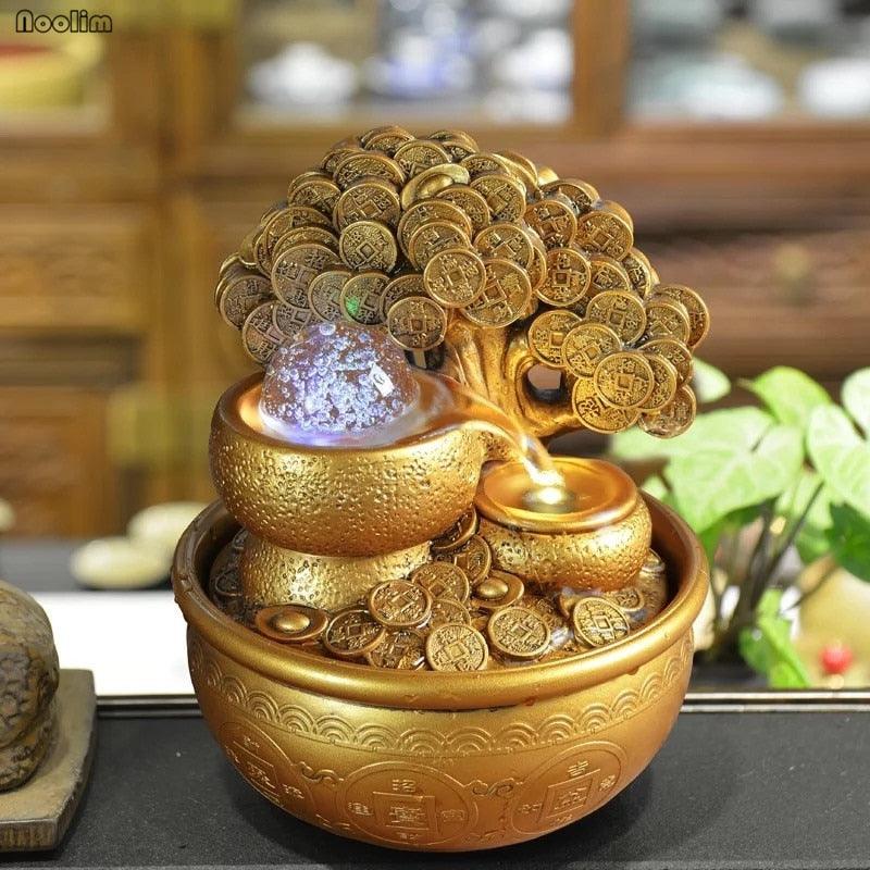 Gold Money Tree Water Fountain Ornaments - Puritific