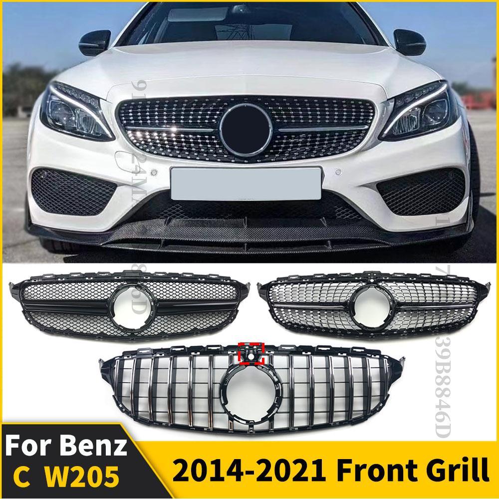 GT GTR Diamond Front Inlet Grille Bumper Grill Mesh For Mercedes W205 C205 S205 C43 AMG Benz C 2014-2021 C200 C260 C250 180 C300 - Puritific