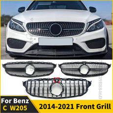 GT GTR Diamond Front Inlet Grille Bumper Grill Mesh For Mercedes W205 C205 S205 C43 AMG Benz C 2014-2021 C200 C260 C250 180 C300 - Puritific