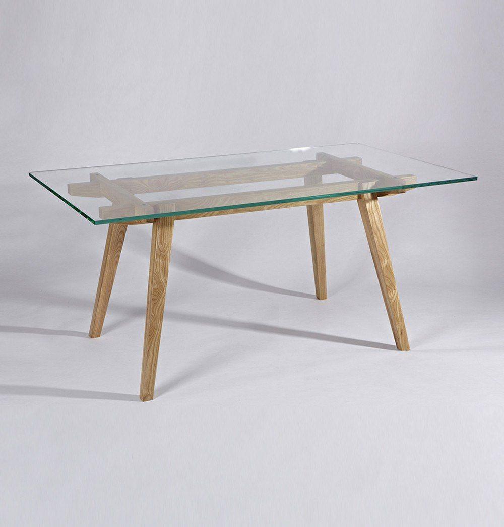 Harald Modern Dining Table - Glass & Wood-0