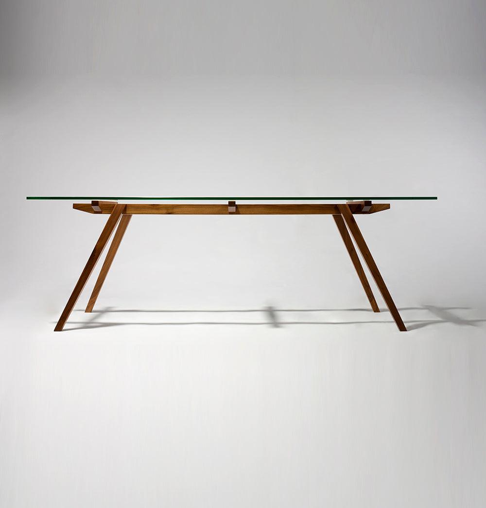 Harald Modern Dining Table - Glass & Wood-2