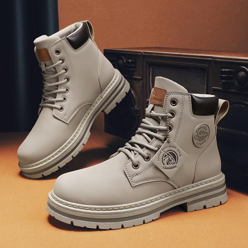 High Top Boots Men's Leather Shoes - Puritific