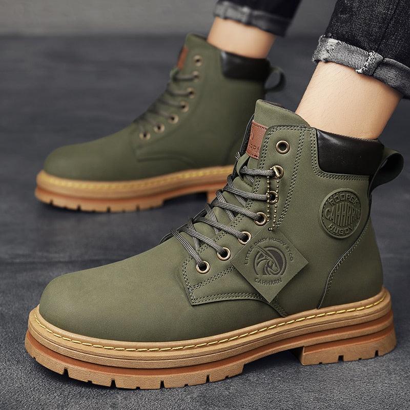 High Top Boots Men's Leather Shoes - Puritific