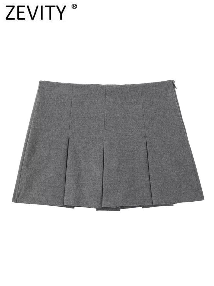 High Waist Wide Pleats Shorts Skirts - Puritific