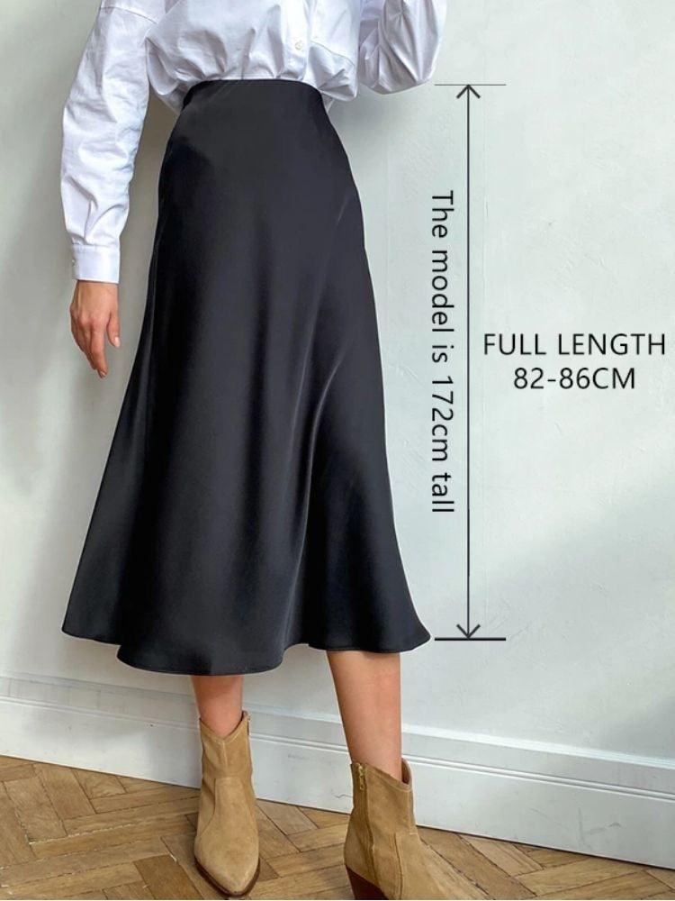 High Waisted Silk Skirt - Puritific