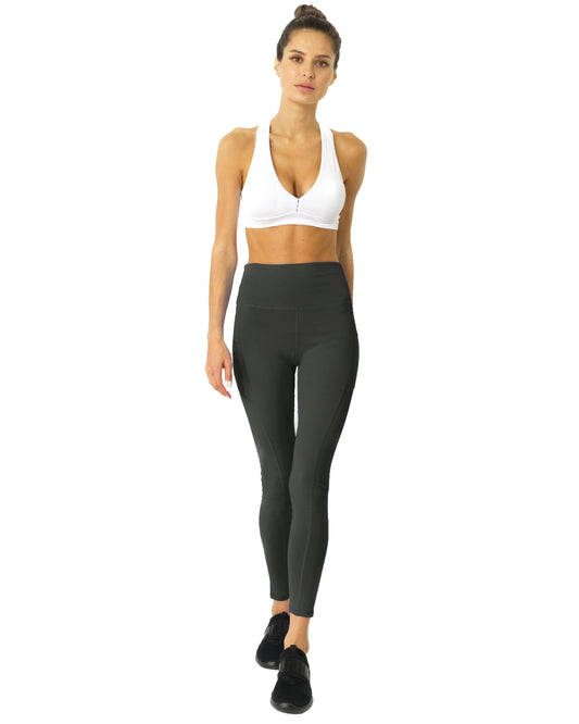 High Waisted Yoga Leggings - Slate Grey - Puritific