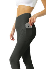 High Waisted Yoga Leggings - Slate Grey - Puritific