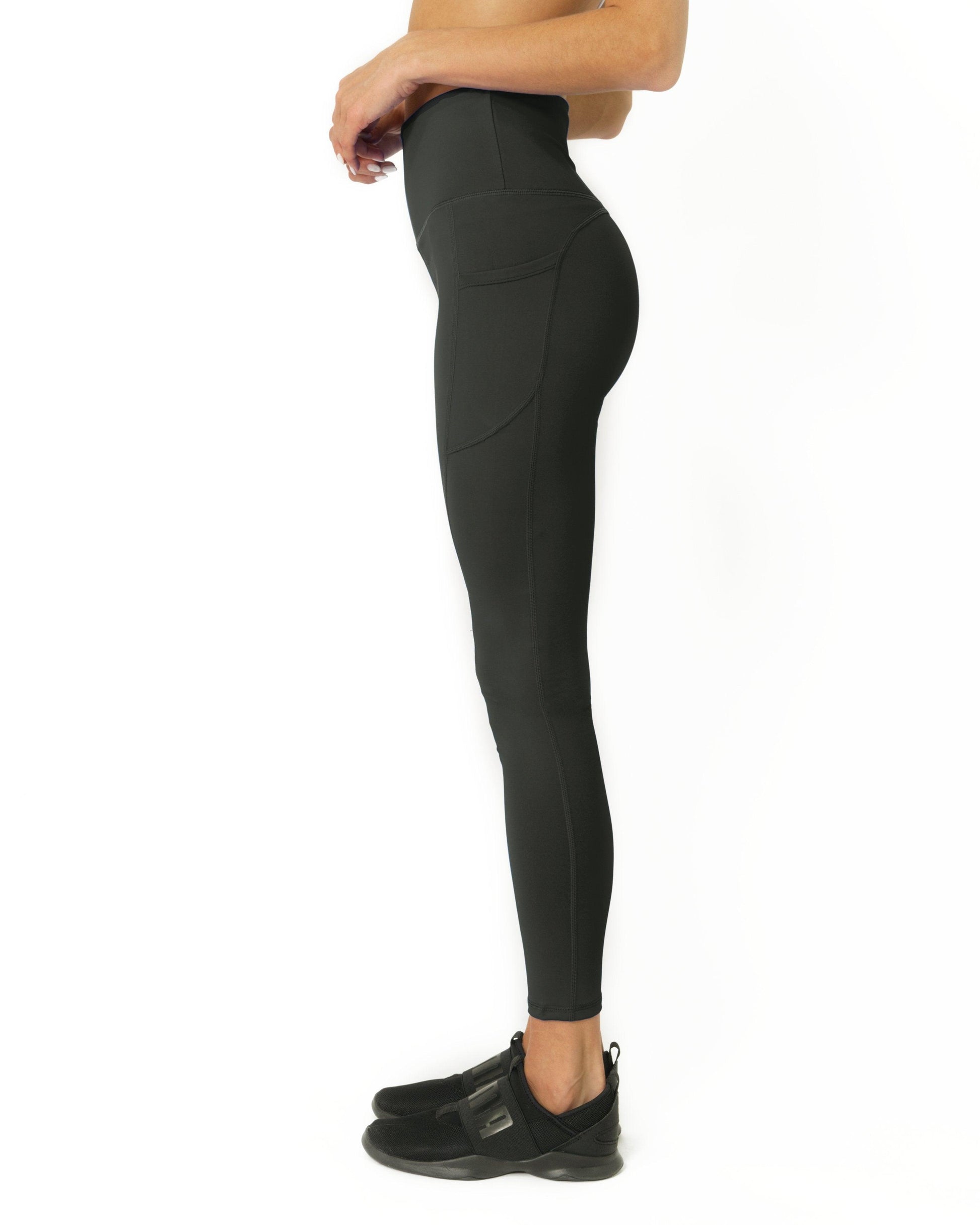 High Waisted Yoga Leggings - Slate Grey - Puritific