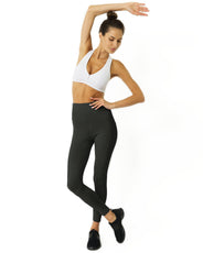 High Waisted Yoga Leggings - Slate Grey - Puritific