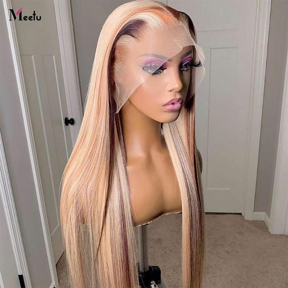 Honey Blonde Brown Lace Front Human Hair Wig - Puritific