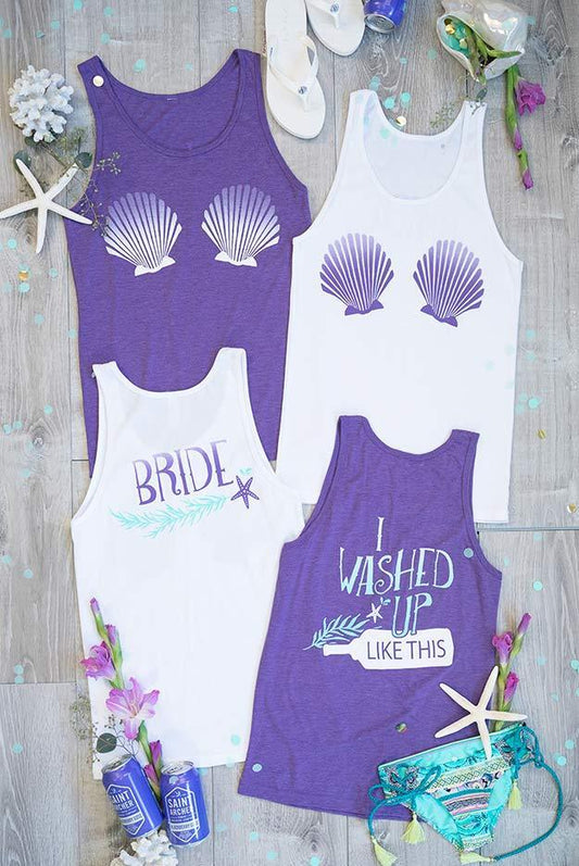 I Washed Up Like This Mermaid | Shell Yeah Beaches! Tank Tops - Puritific