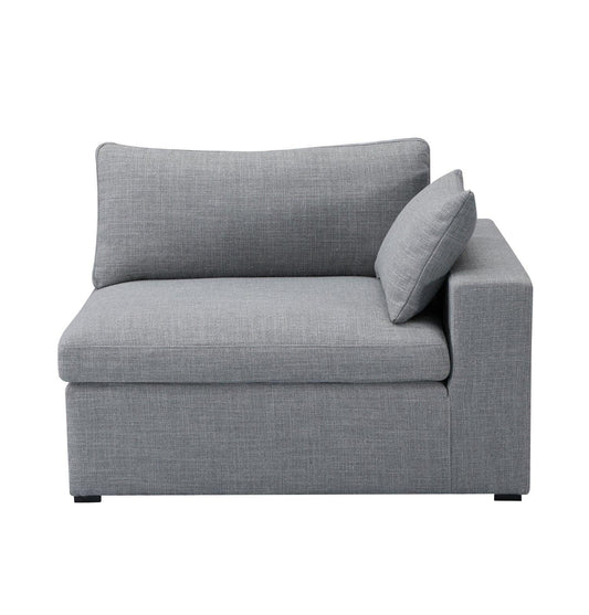 Inès Sofa - 1-Seater Single Module with Left Arm - Grey Fabric-0